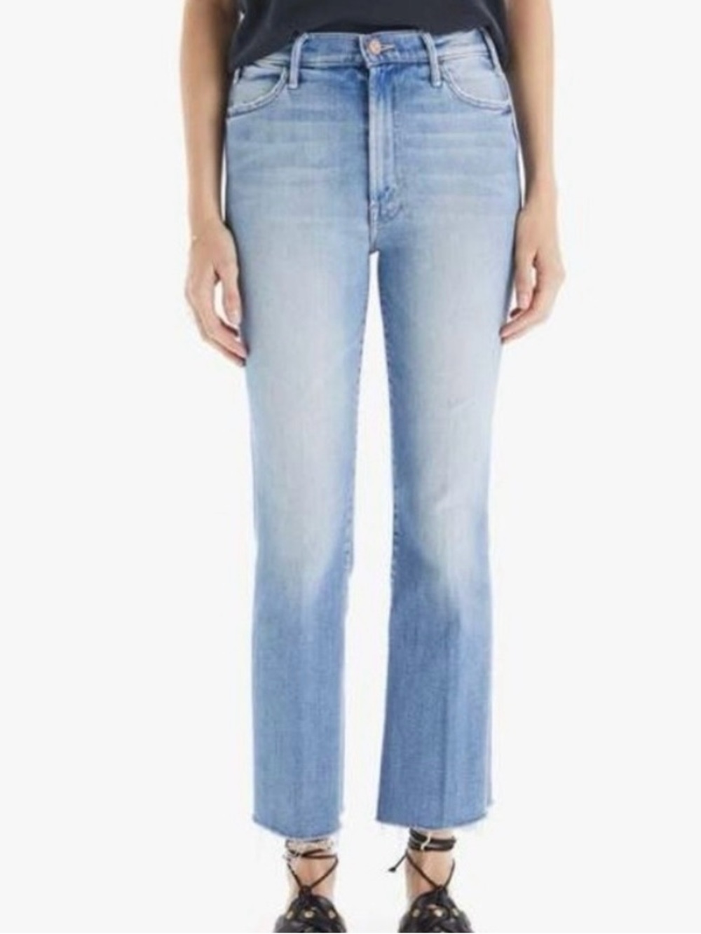 MOTHER The Hustler Ankle Fray Jeans Sz 25 Au Revoir Cropped Flare Denim Y2K 90s